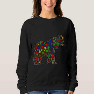 Funny Elephant Animals Puzzle Pieces Autism Awaren Sweatshirt