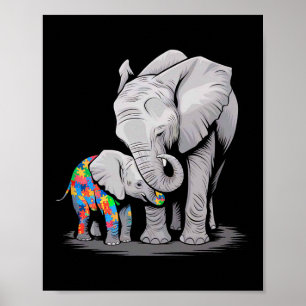Funny Elephant Autism Awareness Autism Mom Kids Bo Poster