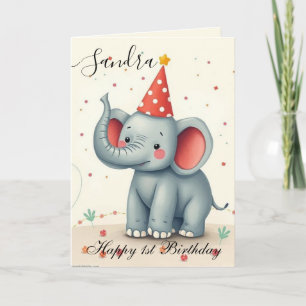 Funny Elephant Happy Birthday Card