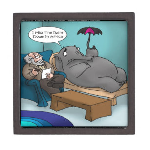 Funny Elephant In Therapy Keepsake Box