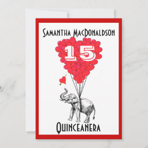 Funny elephant Quinceanera party Invitation
