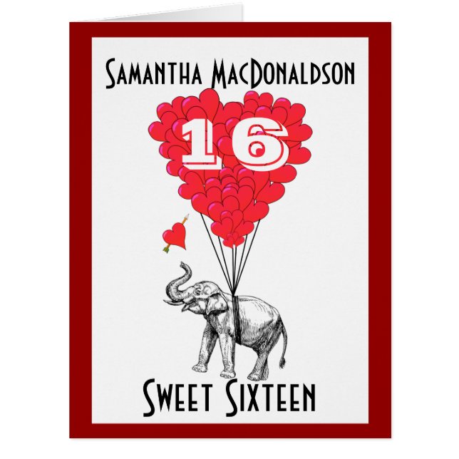 Funny elephant sweet sixteen (Front)