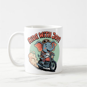 Funny Elephant Tattoo Motorbike Joy Ride Coffee Mug