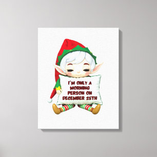 Funny Elf Christmas Canvas Wall Art