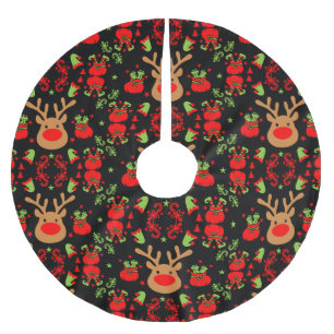 Funny Elf Christmas Wrapping Brushed Polyester Tree Skirt