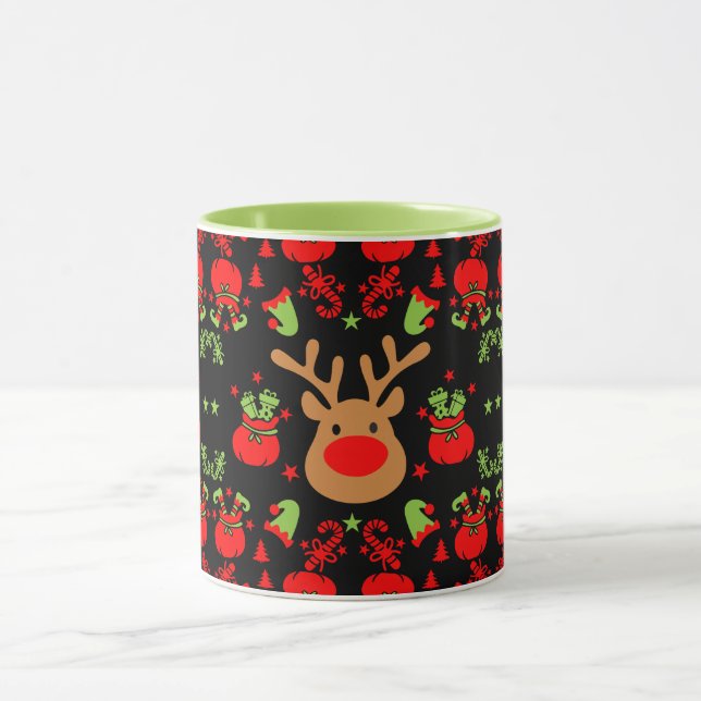 Funny Elf Christmas Wrapping Mug (Center)