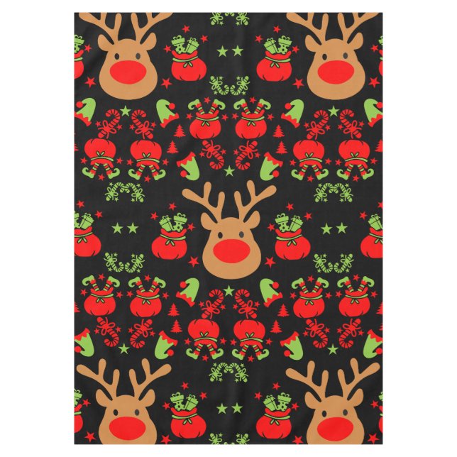 Funny Elf Christmas Wrapping Tablecloth (Front)