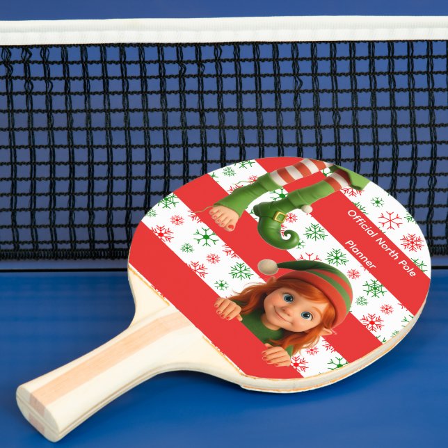 Funny Elf Face & Legs | North Pole Fun Christmas  Ping Pong Paddle (Insitu)