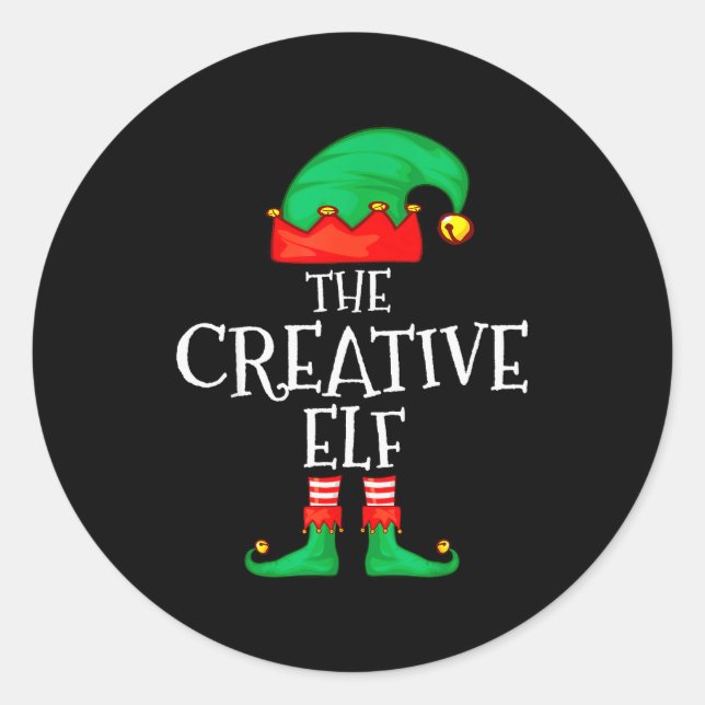 Funny Elf Family Christmas Creative Elf Sweater Me Classic Round Sticker (Front)