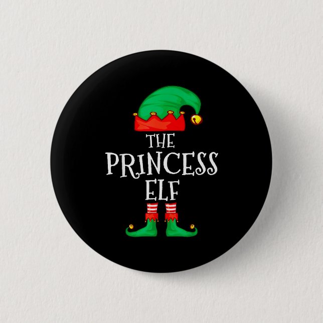 Funny Elf Family Christmas Princess Elf Sweater Me 2 Inch Round Button (Front)