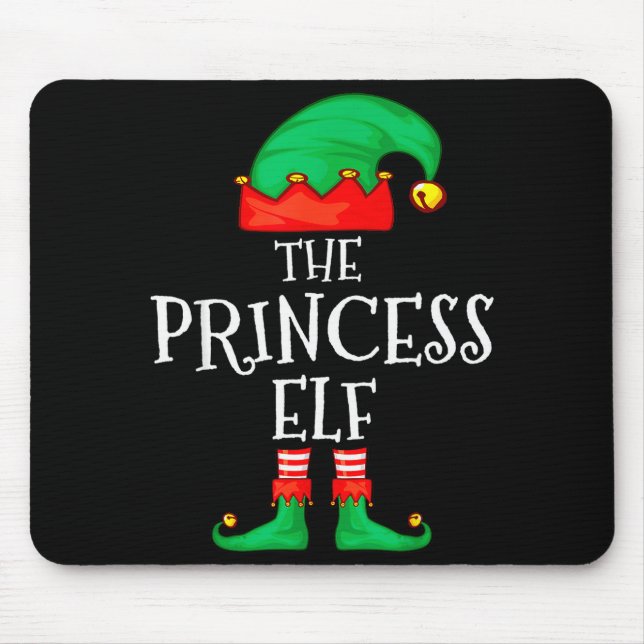 Funny Elf Family Christmas Princess Elf Sweater Me Mouse Pad (Front)