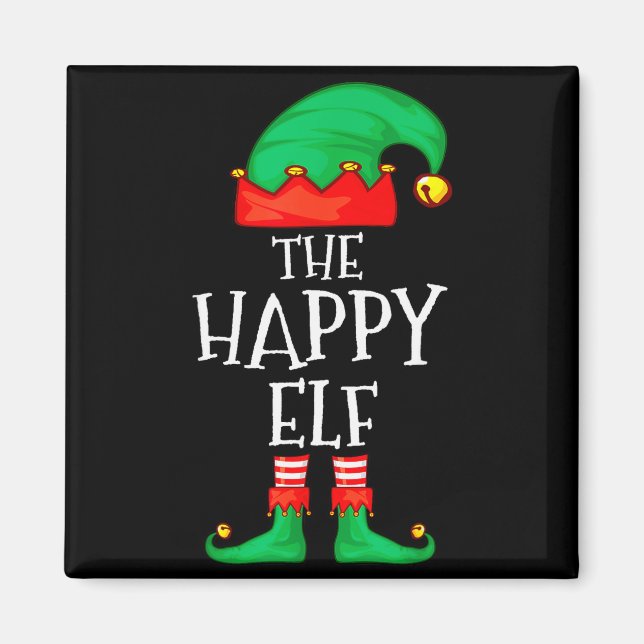 Funny Elf Family Christmas The Happy Elf Sweater M Magnet (Front)