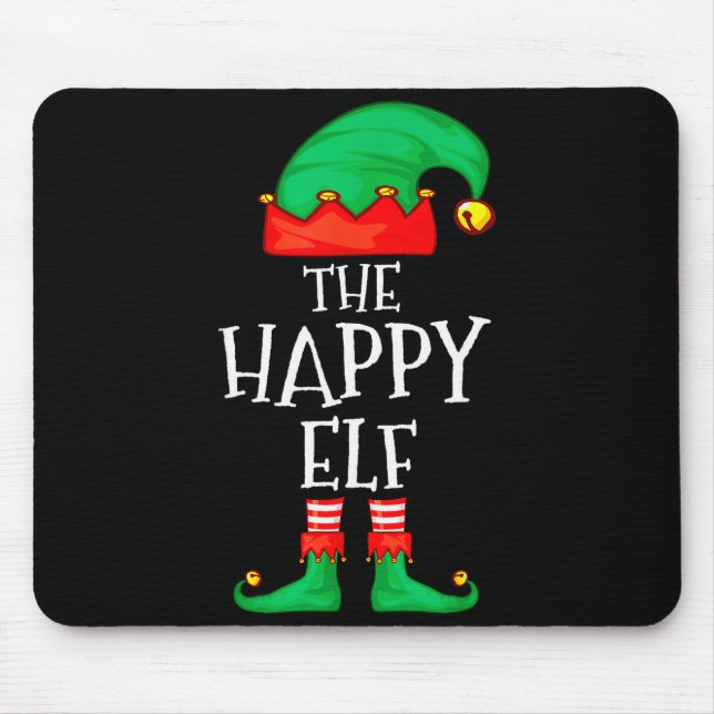 Funny Elf Family Christmas The Happy Elf Sweater M Mouse Pad (Front)