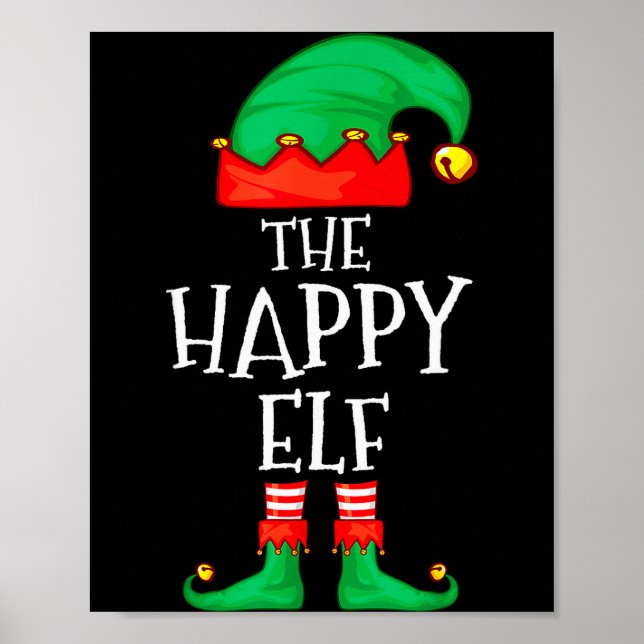 Funny Elf Family Christmas The Happy Elf Sweater M Poster (Front)