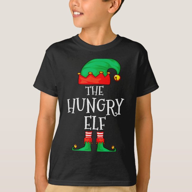 Funny Elf Family Christmas The Hungry Elf Sweater  (Front)