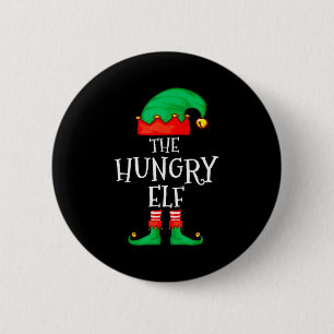 Funny Elf Family Christmas The Hungry Elf Sweater 2 Inch Round Button