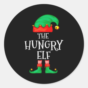 Funny Elf Family Christmas The Hungry Elf Sweater Classic Round Sticker