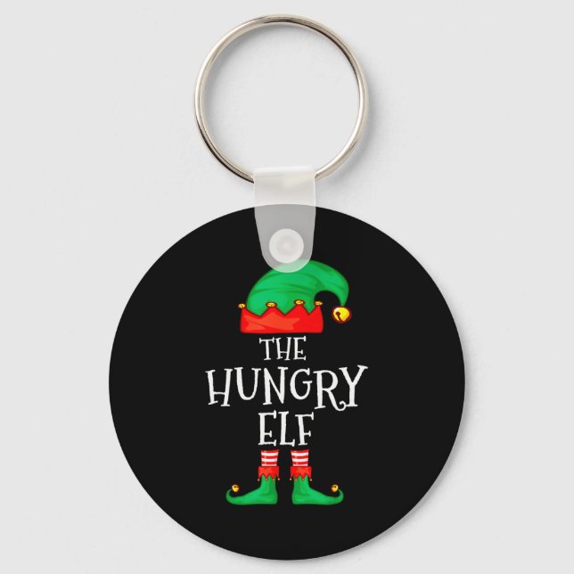 Funny Elf Family Christmas The Hungry Elf Sweater  Keychain (Front)