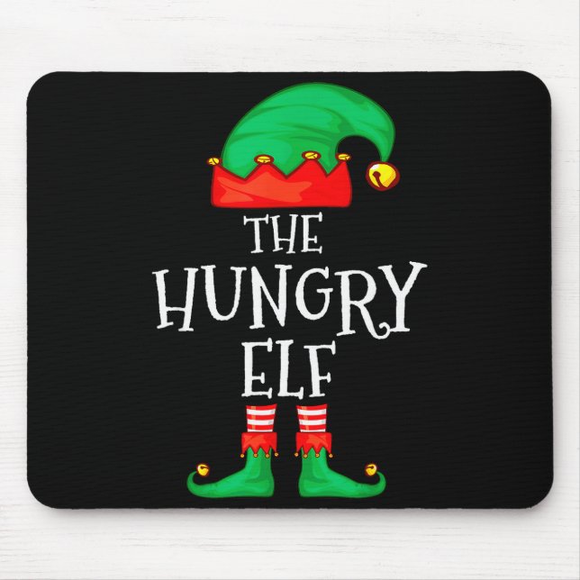 Funny Elf Family Christmas The Hungry Elf Sweater  Mouse Pad (Front)
