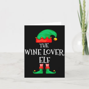 Funny Elf Family Christmas The Wine Lover Elf Men  Card