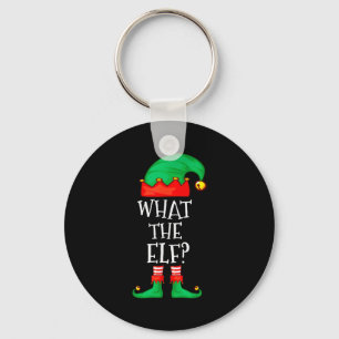 Funny Elf Family Christmas What The Elf Sweater Me Keychain