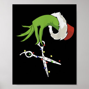 Funny Elf Hands Hair Stylist Hairdresser Scissor B Poster