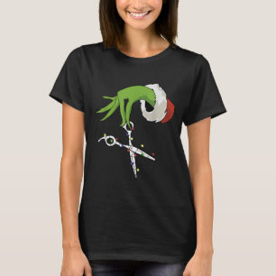 Funny Elf Hands Hair Stylist Hairdresser Scissor B T-Shirt