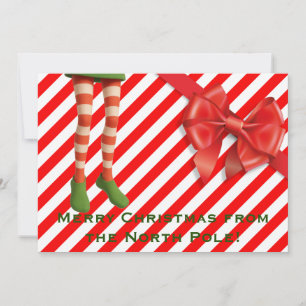 Funny Elf Legs Holiday Card North Pole Mischief