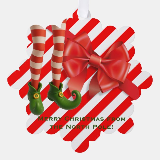 Funny Elf Legs Holiday Card | North Pole Mischief  (Front)