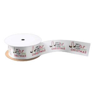 Funny Elf Merry Little Christmas Satin Ribbon