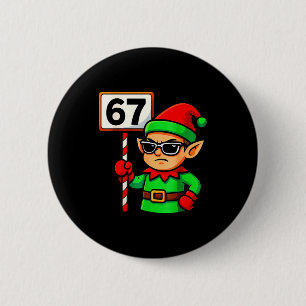 Funny Elf Six Seven 6 7 Meme Christmas Costume 67  2 Inch Round Button