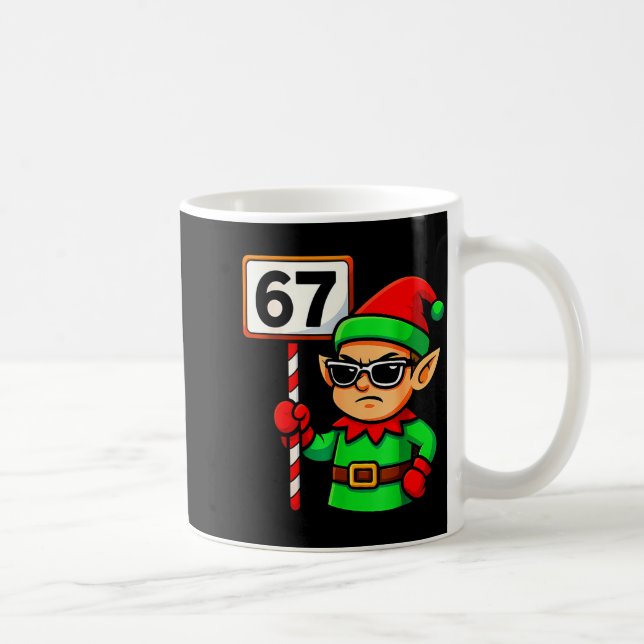 Funny Elf Six Seven 6 7 Meme Christmas Costume 67  Coffee Mug (Right)