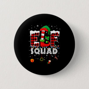 Funny Elf Squad Christmas Family Matching Pajamas 2 Inch Round Button