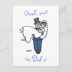 Funny Elopement Faire-part Modèle de carte postale