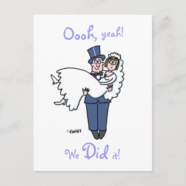 Funny Elopement Faire-part Modèle de carte postale (Devant)