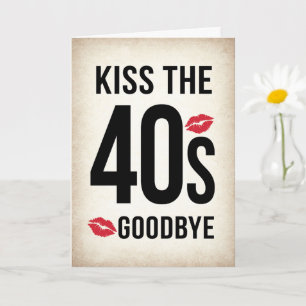 Funny Embrasse les années 40 Au revoir, 50e carte 