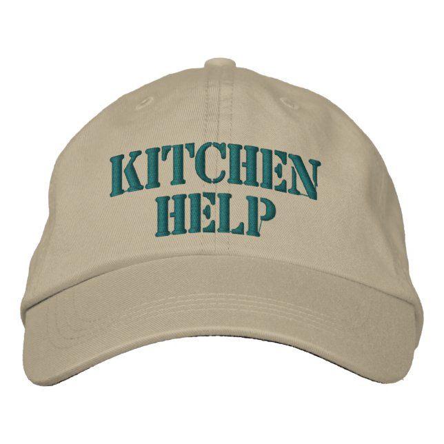 Funny Embroidered Kitchen Help Cap (Front)