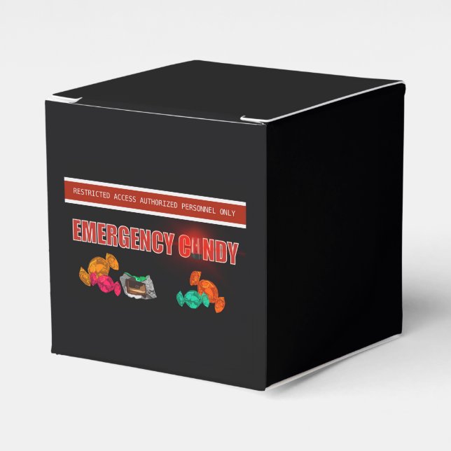 Funny Emergency Candy Construction Theme Favor Box (Front Side)