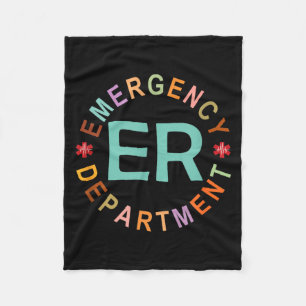 Funny Emergency Department Emergency Room Nurse Er Fleece Blanket