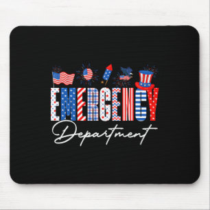 Funny Emergency Department Er Nurse Usa Flag 4th O Mouse Pad