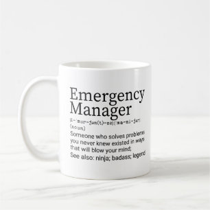 Funny Emergency Manager Definition Coffee Mug