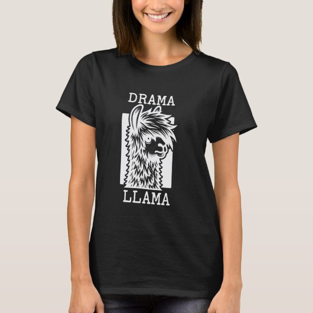 Funny Emo Drama Llama Unique Graphic Design T-Shirt (Front)