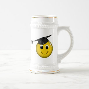 Funny Emoji "Done" Graduation Beer Stein