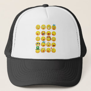 Funny Emoji Faces Cool Awesome Smiles Trucker Hat