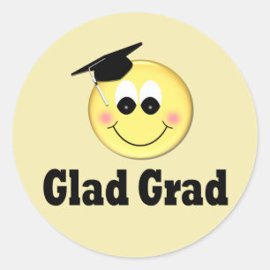 Funny Emoji Graduation Classic Round Sticker