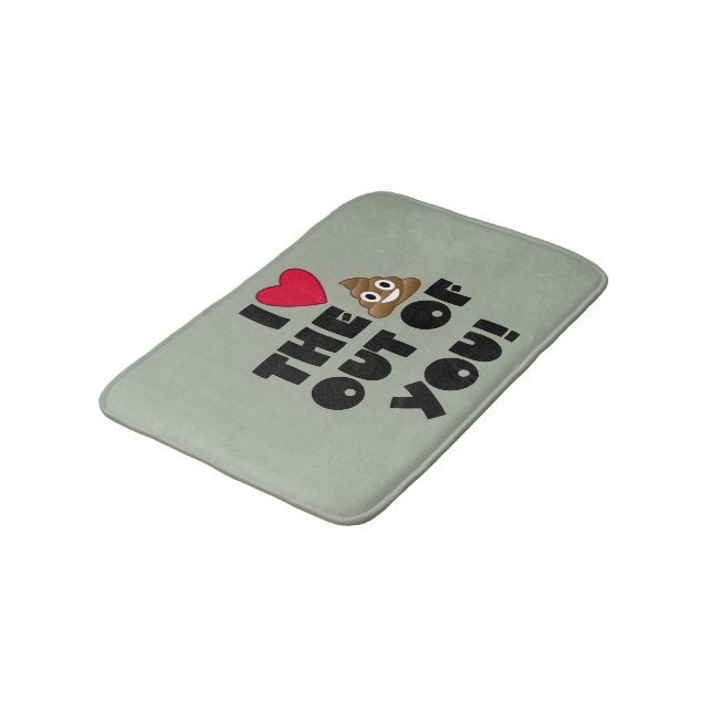 Funny Emoji Love Bath Mat (Angled)