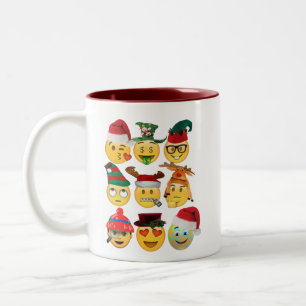 Funny  Emojis Faces,  Emoji Memes Symbols Two-Tone Coffee Mug