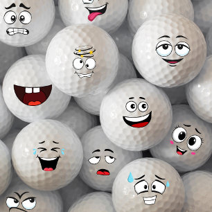 Funny Emoticon Golf Balls