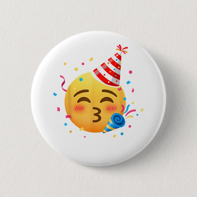 Funny Emoticon Party 2 Inch Round Button (Front)