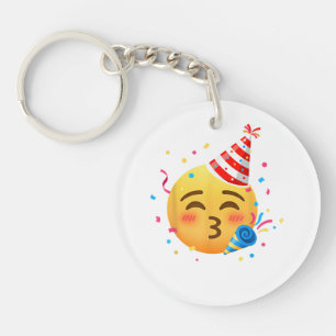 Funny Emoticon Party Keychain